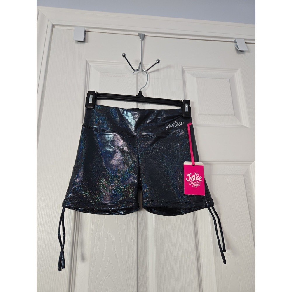 Justice‎ Girls New Dance & Gym Shorts Size XS Black With Sparkles